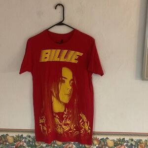 Hot Topic Billie Eilish Graphic Cotton T-Shirt, Size S, Red, NWT